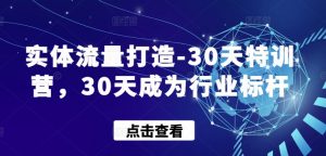 实体流量打造-30天特训营，30天成为行业标杆-云途资源库