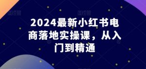 2024最新小红书电商落地实操课，从入门到精通-云途资源库