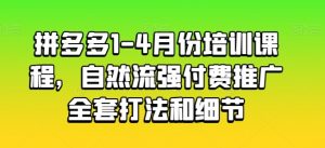 拼多多1-4月份培训课程，自然流强付费推广全套打法和细节-云途资源库