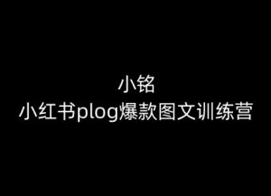 小铭-小红书plog爆款图文训练营，教你从0-1做小红书-云途资源库