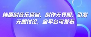 纯原创音乐项目，创作无界限，引发无限讨论，全平台可发布【揭秘】-云途资源库