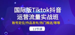 国际版Tiktok抖音运营流量实战班：账号定位/作品发布/热门推送/等等-13节-云途资源库