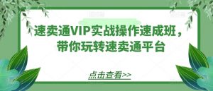 速卖通VIP实战操作速成班，带你玩转速卖通平台-云途资源库