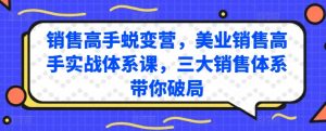 销售高手蜕变营，美业销售高手实战体系课，三大销售体系带你破局-云途资源库