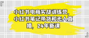 小红书电商实战训练营，小红书笔记带货和无人直播，24年新课-云途资源库