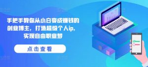 手把手教你从小白变成赚钱的创业博主，打造超级个人ip，实现自由职业梦-云途资源库