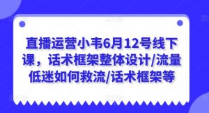 直播运营小韦6月12号线下课，话术框架整体设计/流量低迷如何救流/话术框架等-云途资源库