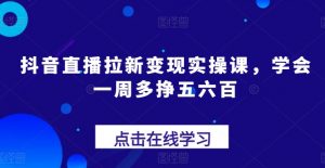 抖音直播拉新变现实操课，学会一周多挣五六百-云途资源库