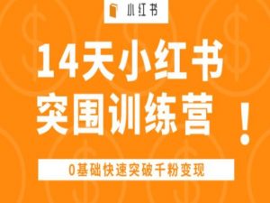 14天小红书突围训练营 ，0基础快速突破千粉变现-云途资源库