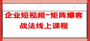 企业短视频-矩阵爆客战法线上课程-云途资源库