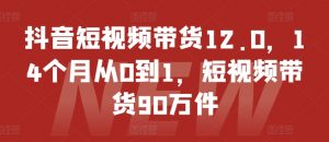 抖音短视频带货12.0，14个月从0到1，短视频带货90万件-云途资源库
