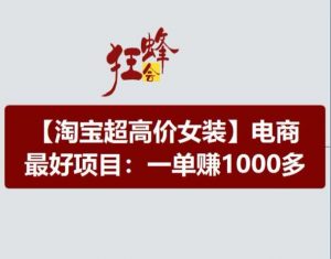 淘宝超高价女装项目，电商最好赛道，一单赚1000多-云途资源库