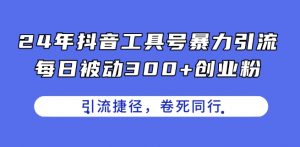 24年抖音工具号暴力引流，每日被动300+创业粉，创业粉捷径，卷死同行【揭秘】-云途资源库