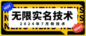 无限实名技术(2024年7月新技术)，最新技术最新口子，外面收费888-3688的技术-云途资源库