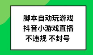 脚本自动玩游戏，抖音小游戏直播，不违规不封号可批量做【揭秘】-云途资源库