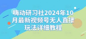 嗨动研习社2024年10月最新视频号无人直播玩法详细教程-云途资源库