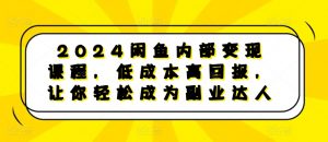2024闲鱼内部变现课程，低成本高回报，让你轻松成为副业达人-云途资源库