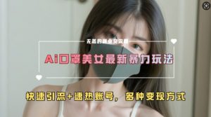 AI美女新玩法，超大流量+快速引流+速热账号-云途资源库
