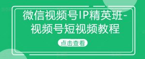 微信视频号IP精英班-视频号短视频教程-云途资源库