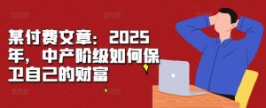某付费文章：2025年，中产阶级如何保卫自己的财富-云途资源库