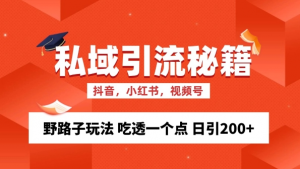 私域流量的精准化获客方法 野路子玩法 吃透一个点 日引200+ 【揭秘】-云途资源库