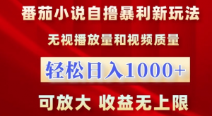 番茄小说自撸暴利新玩法，无视播放量，轻松日入1k，可放大，收益无上限【揭秘】-云途资源库