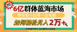 6亿群体蓝海市场，零经验小白用一台电脑，如何轻松月入过w【揭秘】-云途资源库