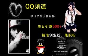 QQ频道：被低估的流量巨兽，单日引爆500+精准创业粉、兼职粉的引流秘籍-云途资源库