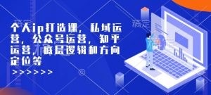 个人ip打造课，私域运营，公众号运营，知乎运营，底层逻辑和方向定位等-云途资源库
