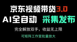 京东视频带货3.0，Ai全自动采集+自动发布，完全解放双手，收入无上限-云途资源库