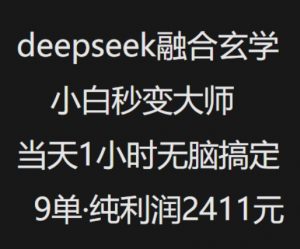 抖音小红书deepseek融合玄学，纯小白秒变大师，当天1小时无脑搞定9单，纯利润上千-云途资源库