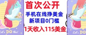 在线挣美金新项目，0门槛，1天收入115美刀，无脑操作，真正被动收入-云途资源库