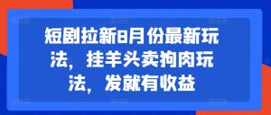 短剧拉新8月份最新玩法，挂羊头卖狗肉玩法，发就有收益-云途资源库