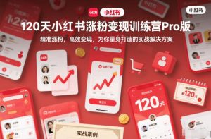 120天小红书涨粉变现训练营Pro版，​精准涨粉，高效变现​，为你量身打造的实战解决方案-云途资源库