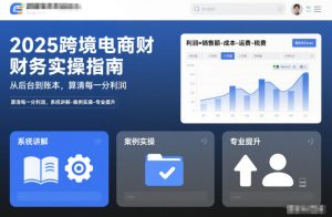 2025跨境电商财务实操指南，从后台到账本，算清每一分利润，系统讲解-案例实操-专业提升-云途资源库