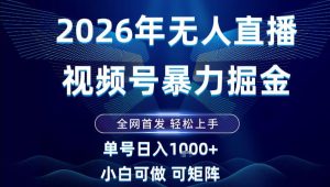 2026最新视频号无人直播掘金，全网首发，小白可以玩，长期稳定日入1k+【揭秘】-云途资源库