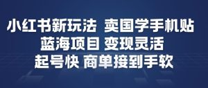 小红书新玩法，卖国学手机贴，蓝海项目，变现灵活，起号快，商单接到手软-云途资源库