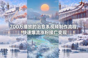 700万播放的治愈系视频制作流程，快速爆流涨粉接广变现-云途资源库
