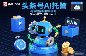 头条号AI托管，我存视频到你草稿箱，每天5分钟，最高日入1k【揭秘】-云途资源库