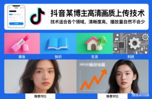 抖音某博主视频高清画质上传技术，技术适合各个领域，清晰度高，播放量自然不会少-云途资源库