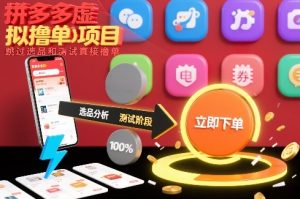 拼多多虚拟撸单项目，跳过选品和测试直接撸单-云途资源库