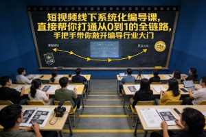 短视频线下系统化编导课，直接帮你打通从0到1的全链路，手把手带你敲开编导行业大门-云途资源库