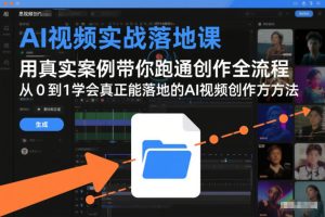 AI视频实战落地课，用真实案例带你跑通创作全流程，从0到1学会真正能落地的AI视频创作方法-云途资源库