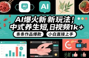 AI爆火新玩法，中式养生短视频，日收益1k+条条作品爆款，小白直接上手，附详细教程-云途资源库