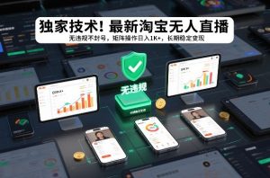 独家技术！最新淘宝无人直播：无违规不封号，矩阵操作日入1K+，长期稳定变现【揭秘】-云途资源库