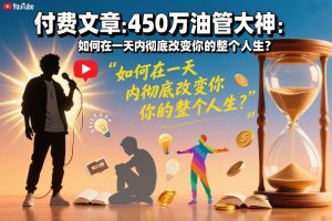 付费文章：450万油管大神：如何在一天内彻底改变你的整个人生？-云途资源库
