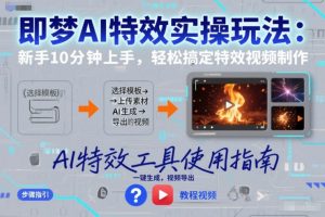 即梦AI特效实操玩法：新手10分钟上手，轻松搞定特效视频制作-云途资源库