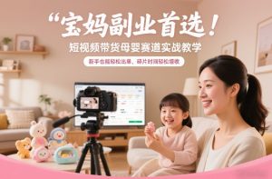 宝妈副业首选！短视频带货母婴赛道实战教学，新手也能轻松出单，碎片时间轻松增收-云途资源库