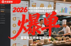 2026餐饮店铺外卖商家必修课，帮你彻底搞懂线上运营的门道，实实在在把单量做起来-云途资源库