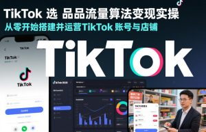 TikTok选品流量算法变现实操，从零开始搭建并运营TikTok账号与店铺-云途资源库